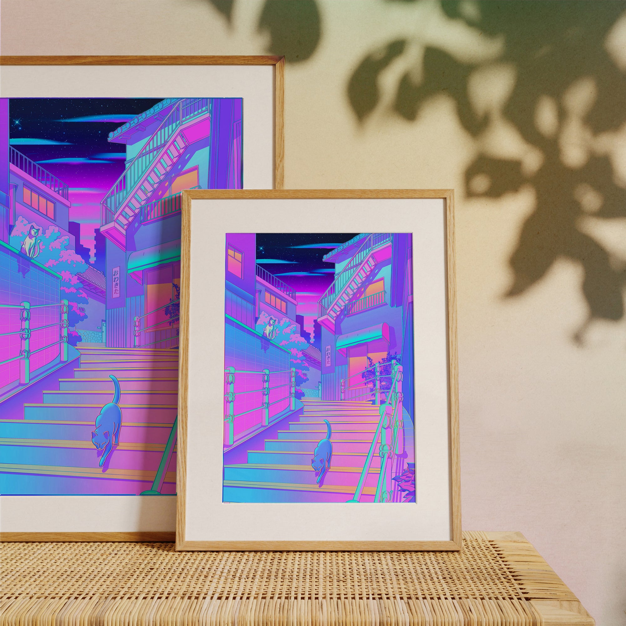Nightfall in Nekocity - Holographic Print