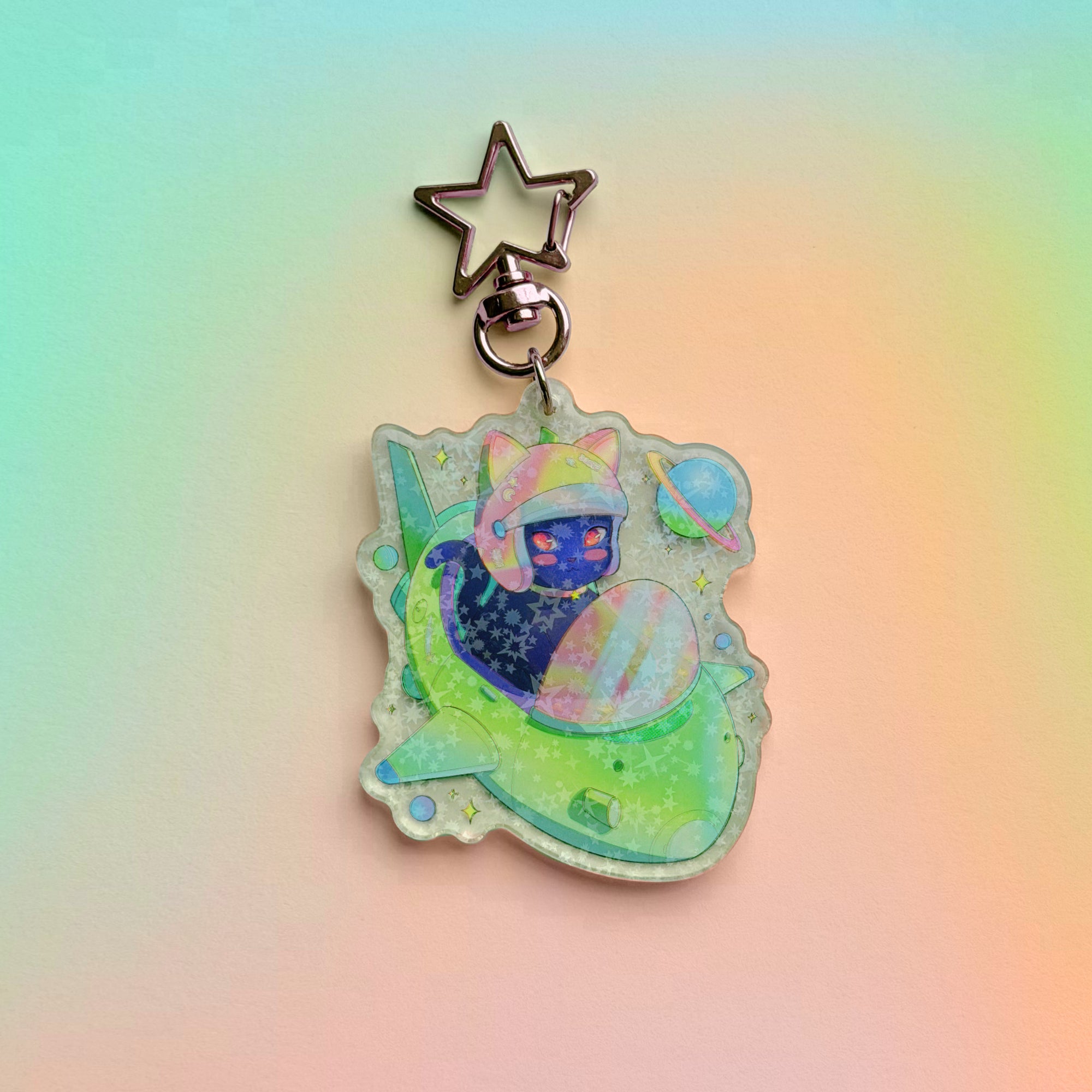 Space Cat Keychain